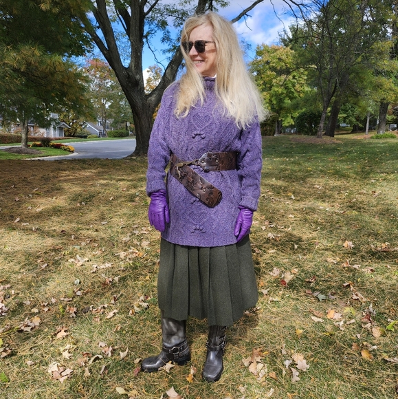 MODA INT'L (Victoria's Secret) Wool Cable Knit, Purple Sweater, Small, $50 - Picture 8 of 14